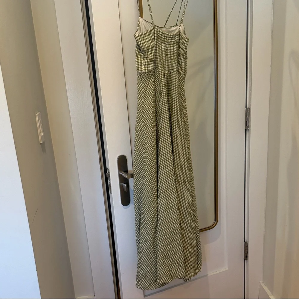 Reformation Green Checkered Maxi Dress - Picture 2 of 7